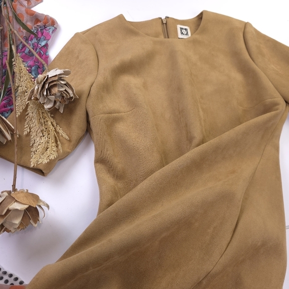 Ann Klein Elegant Tan Dress Sze 8 - Picture 7 of 11